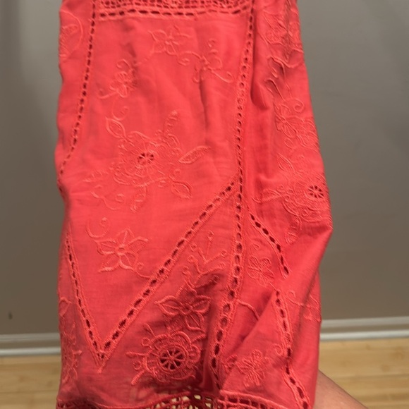 Anthropologie Yoana Baraschi Vibrant Red Embroidered Dress size 4 - Picture 4 of 7